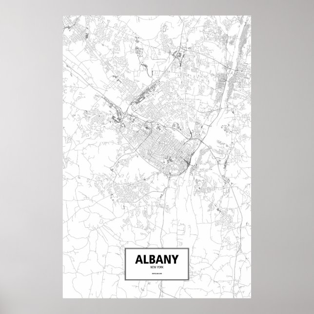 Albany, New York (black on white) Poster (Front)