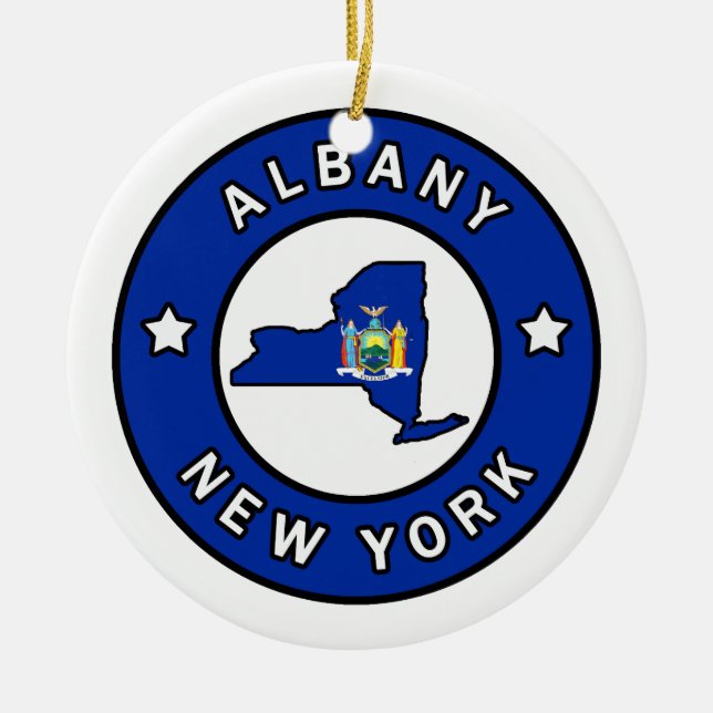 Albany New York Ceramic Ornament (Front)