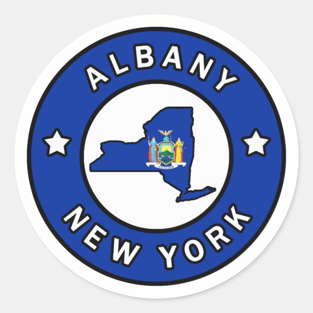 Albany New York Classic Round Sticker (Front)