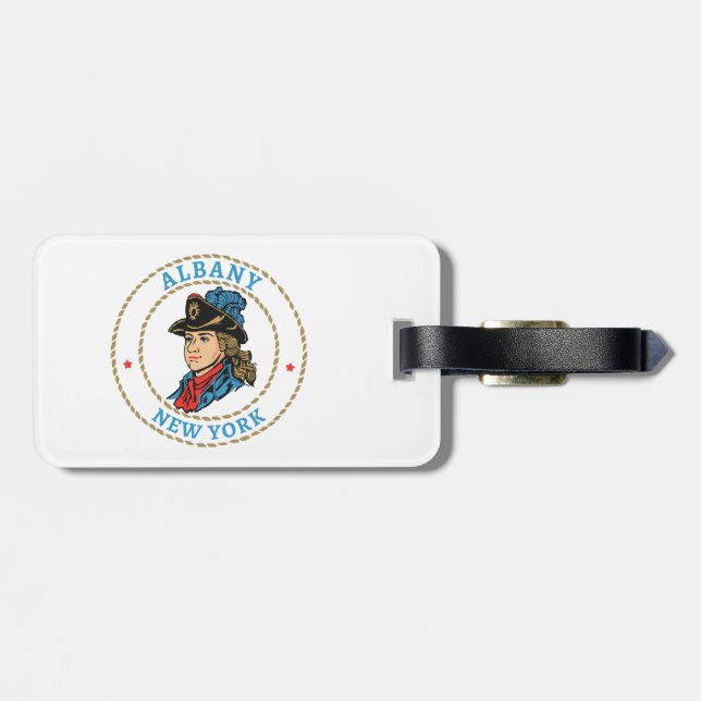 Albany New York Colonial Luggage Tag (Back Horizontal)