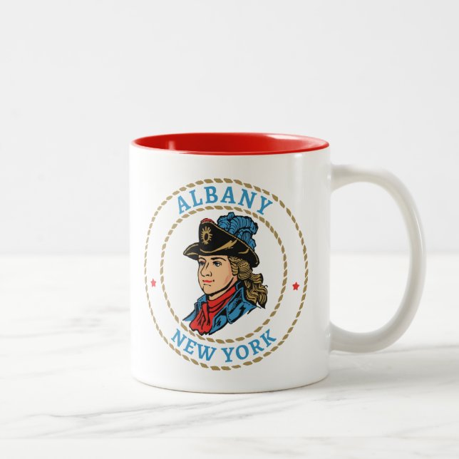 Albany New York Colonial Two-Tone Coffee Mug (Right)