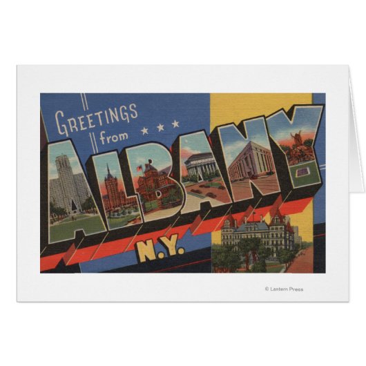 Albany, New York - Large Letter Scenes Cards (Front Horizontal)