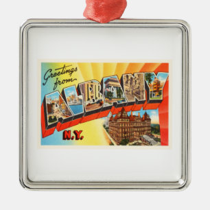 Albany New York NY Old Vintage Travel Souvenir Metal Ornament