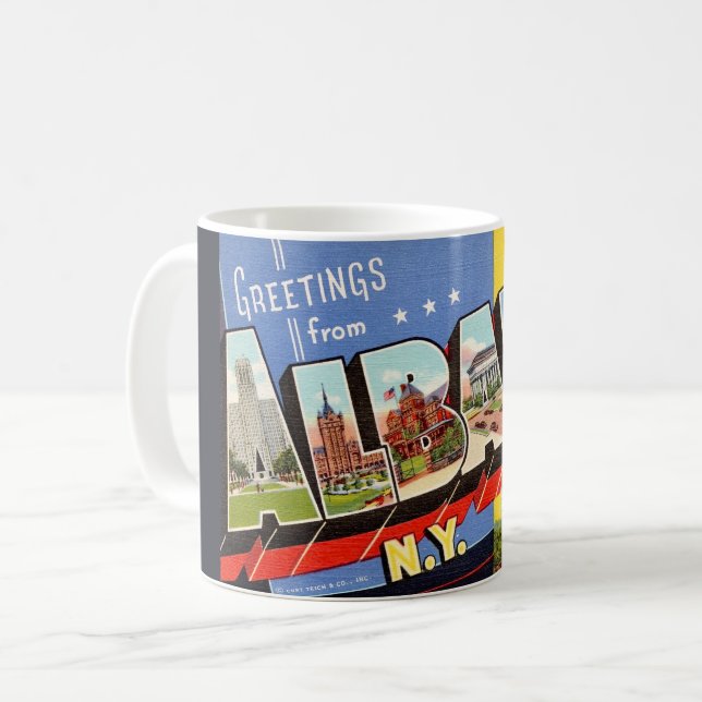 Albany New York Retro Mug (Front Left)