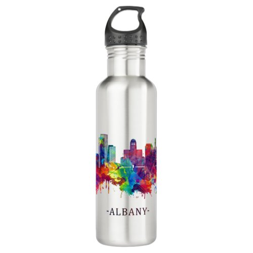 Albany New York Skyline Stainless Steel Water Bottle