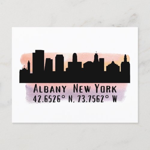 Albany NY City Skyline  Postcard