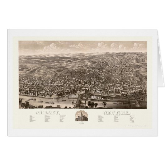Albany, NY Panoramic Map - 1879 Cards (Front Horizontal)