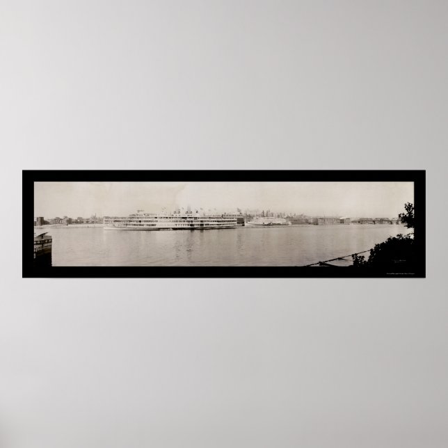 Albany NY Waterfront Photo 1909 Poster (Front)