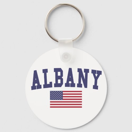 Albany OR US Flag Keychain