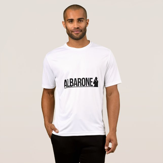 Albarone Gangster Silhouette Graphic - black  Hood T-Shirt (Front Full)