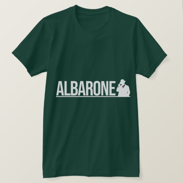 Albarone Gangster Silhouette Graphic - White T-Shirt (Design Front)