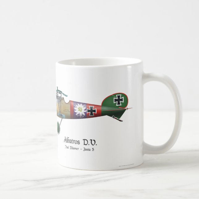 Albatros D.V. ww1 German Fighter Plane Bäumer Coffee Mug (Right)