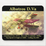 Albatros D.Va Mouse Pad<br><div class="desc">Albatros D.Va World War 1 airplane as described in detail on my youTube channel GregsAirplanesandAutomobiles.</div>