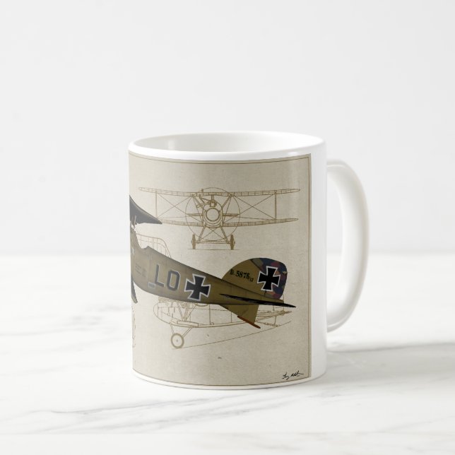 Albatros Lt. Von Hipple WWI Coffee Mug (Front Right)