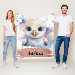 Albatross Baby Kawaii  Fleece Blanket
