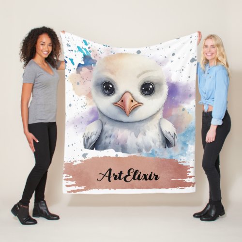 Albatross Baby Kawaii  Fleece Blanket