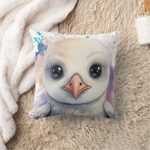 Albatross Baby Kawaii  Throw Pillow