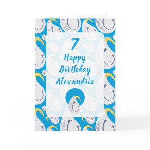 Albatross Blue and White Birthday Card