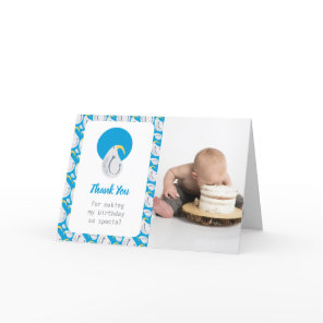 Albatross Blue and White Birthday Party Thank You Card