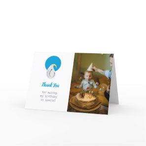 Albatross Blue and White Party Thank You Card