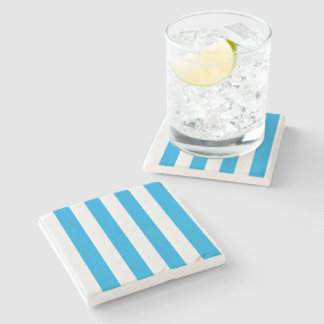 Albatross Blue and White Striped Stone Coaster