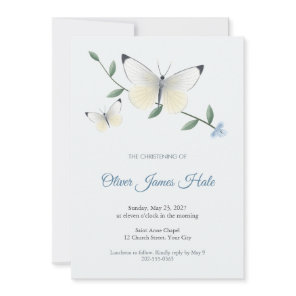 Albatross Butterfly Christening Invitation