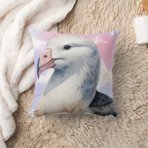 Albatross Dreamy Print  Throw Pillow