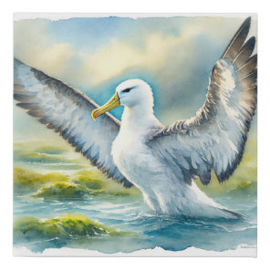 Albatross in flight 300924AREF113 - Watercolor Faux Canvas Print