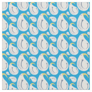 Albatross Ocean Blue Yellow White Birthday Cotton Fabric