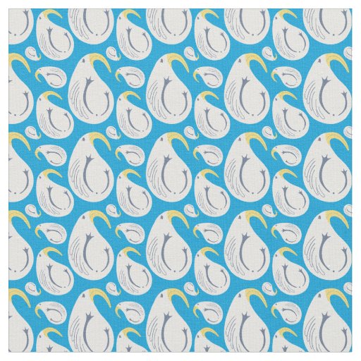 Albatross Ocean Blue Yellow White Birthday Cotton Fabric