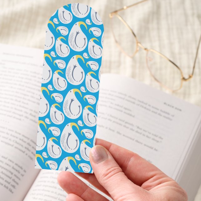 Albatross Paisley Blue, Yellow, White, Grey Bookmarks (Hand)