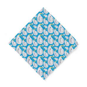 Albatross Party Blue, White, Yellow Kids Birthday Bandana