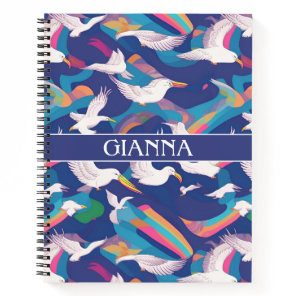 Albatross Rainbow Colorful Personalized Pattern Notebook