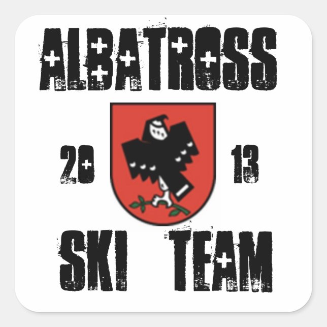 albatross ski team square sticker (Front)