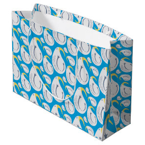 Albatross White, Blue, Yellow, Grey,  Large Gift Bag