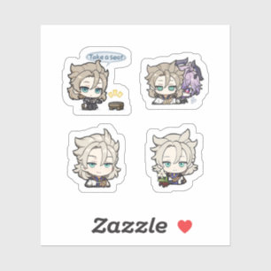 Albedo Genshin Impact 4 Pack Sticker Sheet