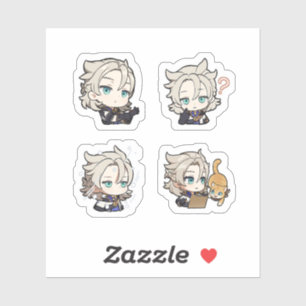 Albedo Genshin Impact 4 Pack Sticker Sheet Extra