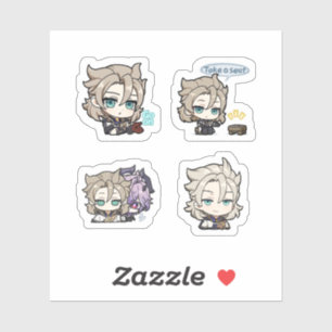 Albedo Genshin Impact 4 Pack Sticker Sheet Extra