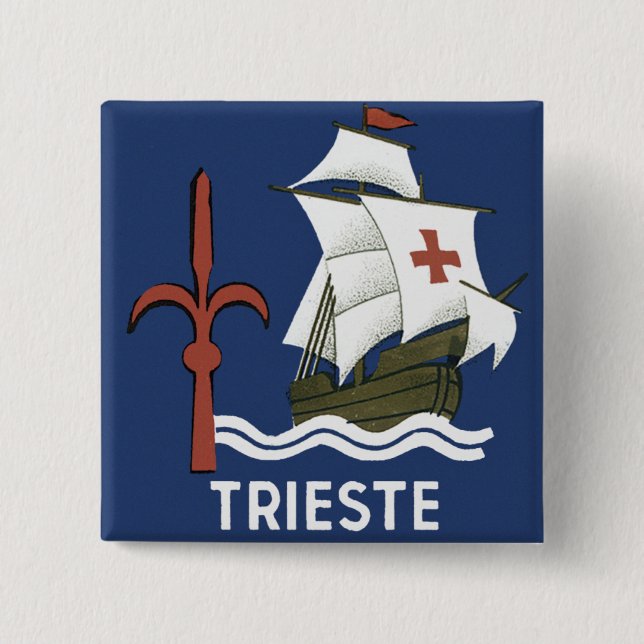 Albergo Columbia Genoa ~ Trieste Pinback Button (Front)