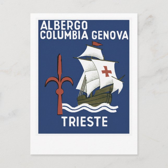 Albergo Columbia Genoa ~ Trieste Postcard (Front)
