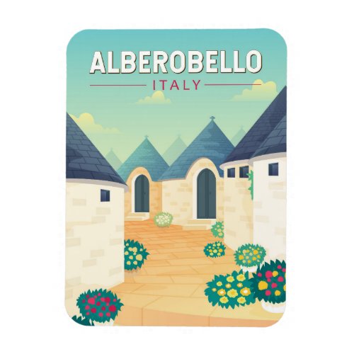 Alberobello Italy  Travel Art Vintage Magnet
