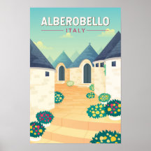 Alberobello Italy Travel Art Vintage