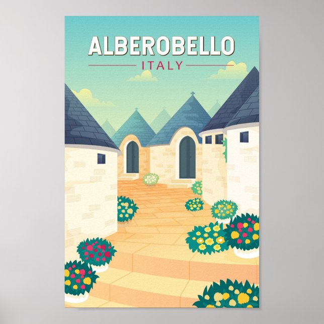Alberobello Italy  Travel Art Vintage Poster (Front)
