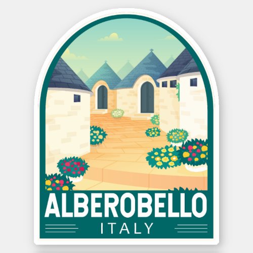 Alberobello Italy Travel Art Vintage Sticker