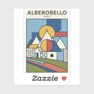 Alberobello Italy Trulli houses Travel abstract Sticker