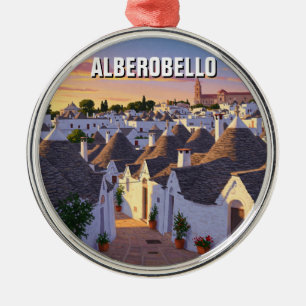 Alberobello Italy Trulli houses Travel Metal Ornament