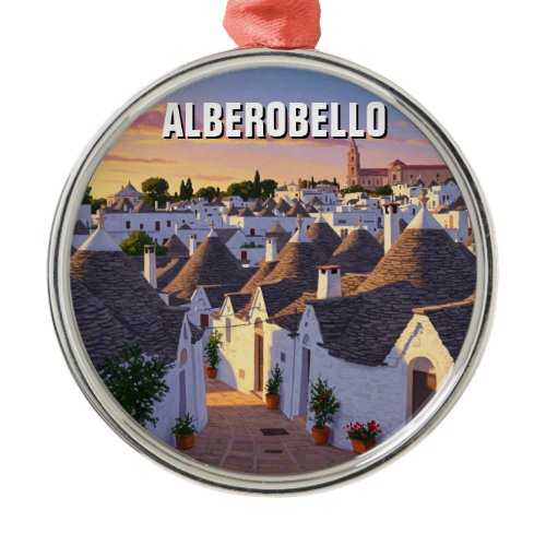 Alberobello Italy Trulli houses Travel Metal Ornament