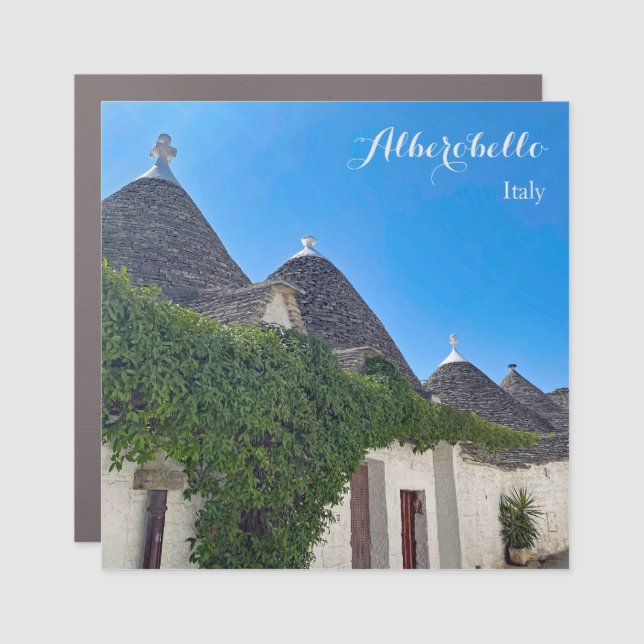 Alberobello trulli in Italy, Bari travel Car Magnet (Front)