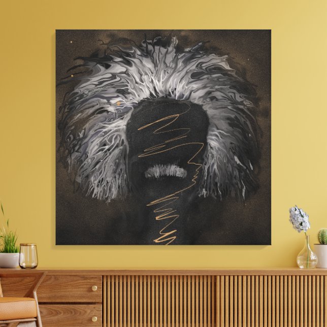 Albert – Abstract Modern Portrait  Canvas Print (Insitu(LivingRoom))