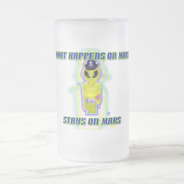 Albert Alien Tee Frosted Glass Beer Mug (Center)